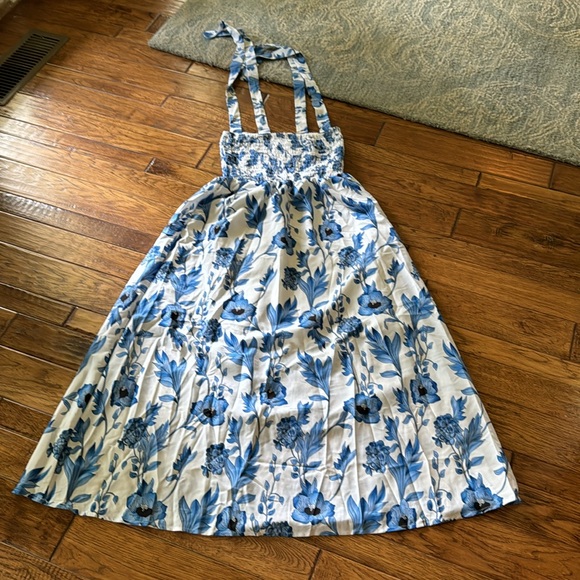Blue and white boho dress - Picture 3 of 5